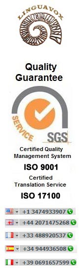 ISO 9001/ISO 17100 Certified Translation Services